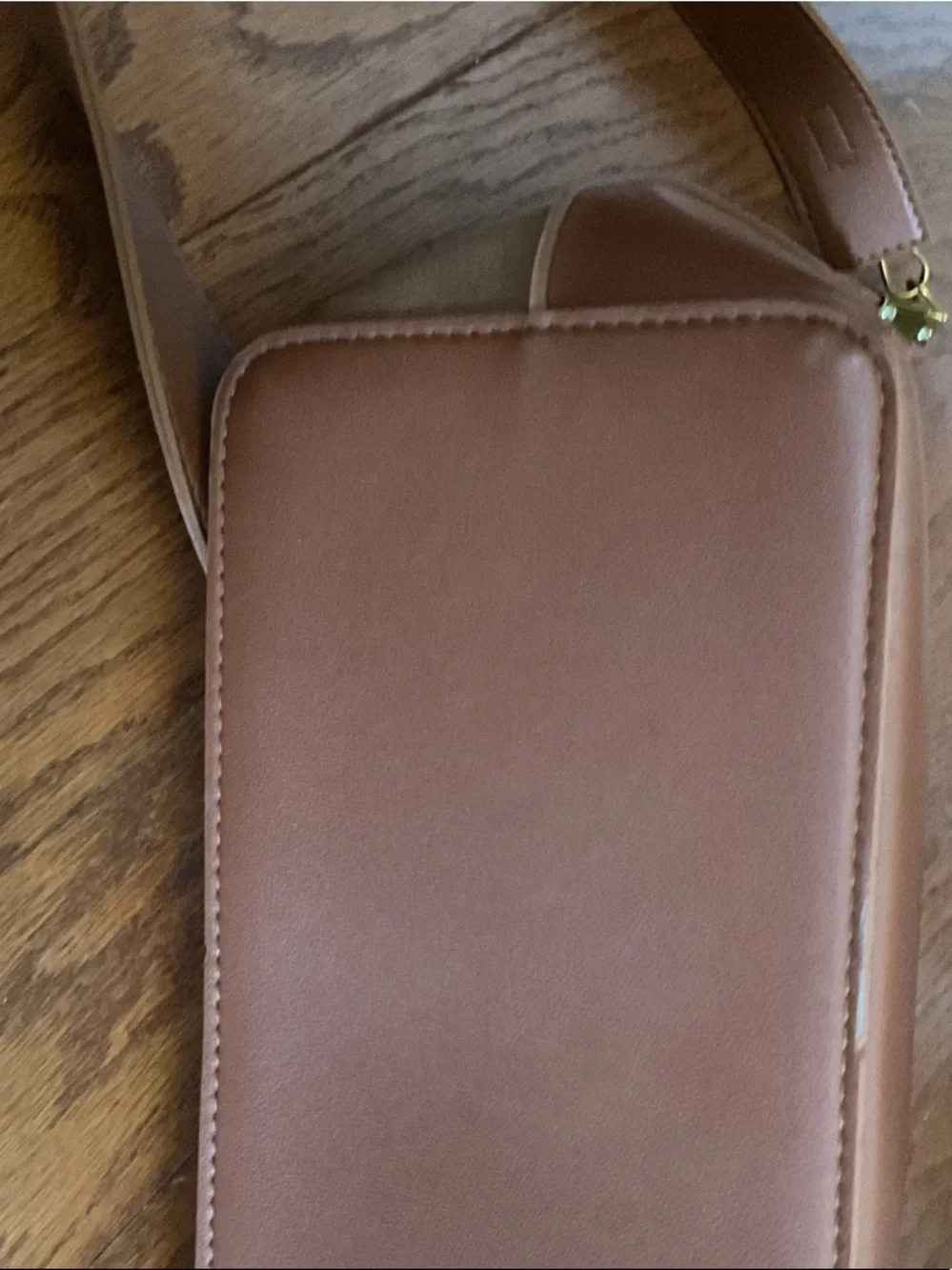 Two-Tone Brown Leather & Suede Messenger Bag with Gold Hardware